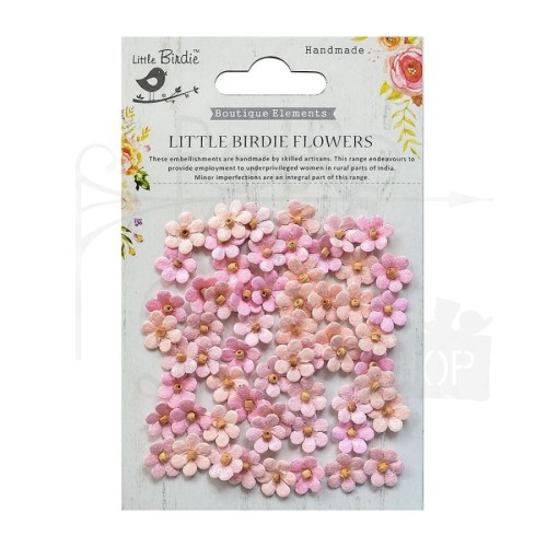Kwiaty kwiatki papierowe Pearl Pink różowe 60szt CR69383 Little Birdie