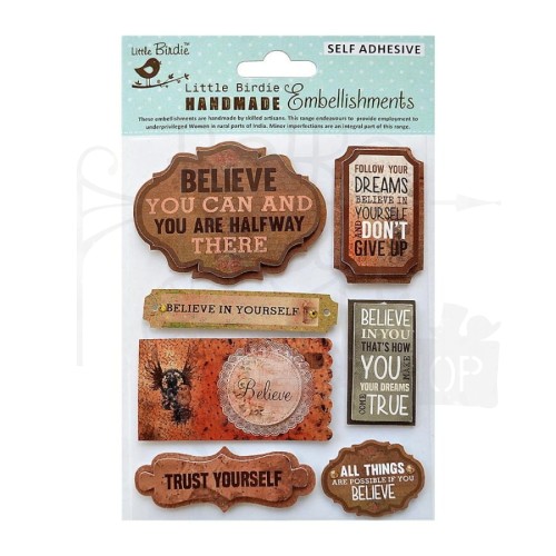 Naklejki 3d do scrapbookingu Dream &amp; Believe 7szt CR67858 Little Birdie