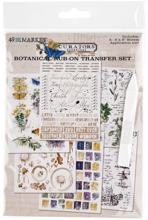 Rub-on transfer 15x20cm Curators Botanical 6 arkuszy CB35809 49 and Market