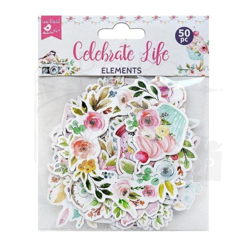 Ozdoby papierowe Ephemera Celebrate Life 50szt EPHM50 84078 Little Birdie