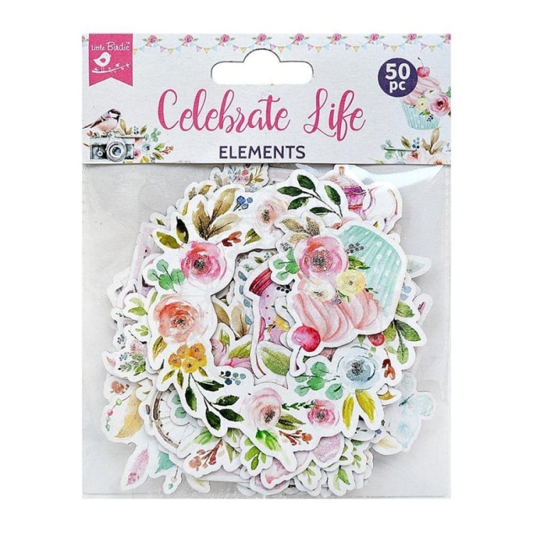 Ozdoby papierowe Ephemera Celebrate Life 50szt EPHM50 84078 Little Birdie