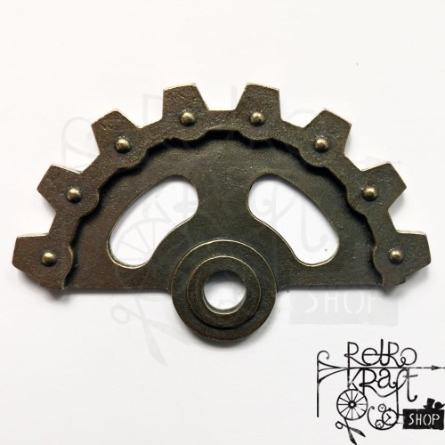 Ozdoba metalowa Koło zębate podzielone Half gear 80mm 1 STE Mitform