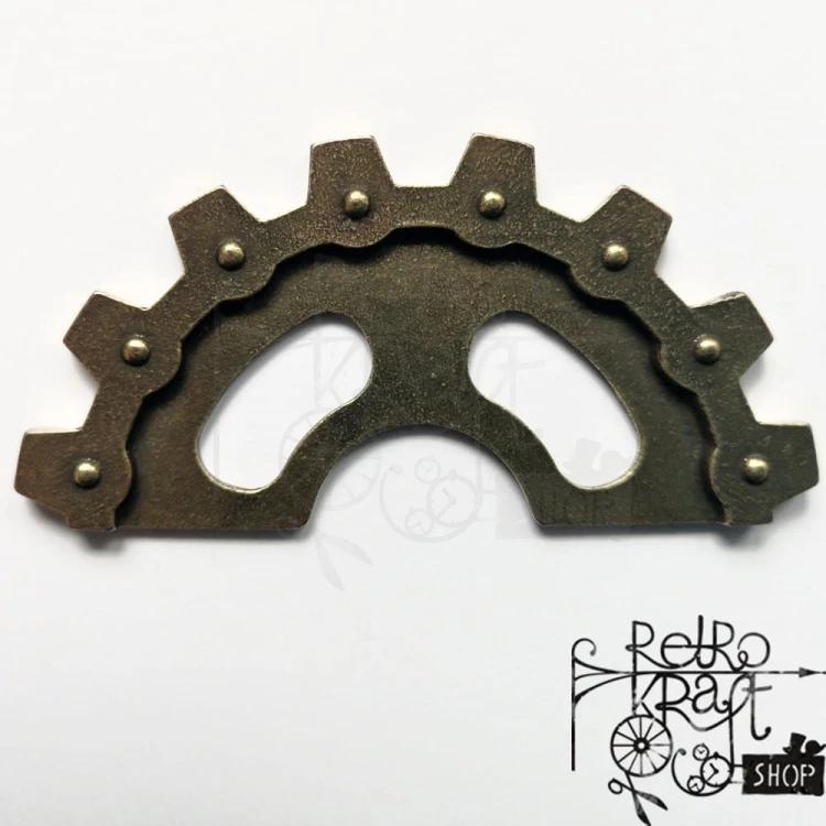 Ozdoba metalowa Koło zębate podzielone Half gear 80mm 2 STE Mitform
