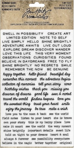 Rub-on transfer 12x19.7cm Idea-Ology Rubs Rub-Ons Tiny Text TH93695 Tim Holtz