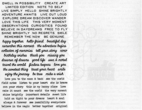 Rub-on transfer 12x19.7cm Idea-Ology Rubs Rub-Ons Tiny Text TH93695 Tim Holtz
