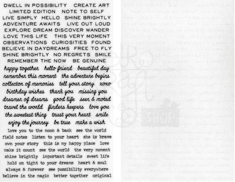 Rub-on transfer 12x19.7cm Idea-Ology Rubs Rub-Ons Tiny Text TH93695 Tim Holtz
