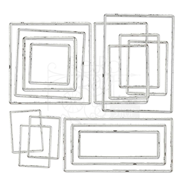 Ozdoby tekturowe ramki Curators Essential Chipboard Frames 15szt C38145 49 and Market