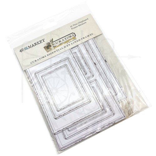 Ozdoby tekturowe ramki Curators Essential Chipboard Frames 15szt C38145 49 and Market