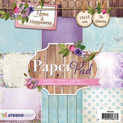Zestaw papierów 15x15 Home &amp; Happiness 36 arkuszy PPHH39 StudioLight
