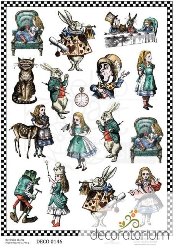 Papier ryżowy A4 Alicja w krainie czarów 2 0146 Decoratorium