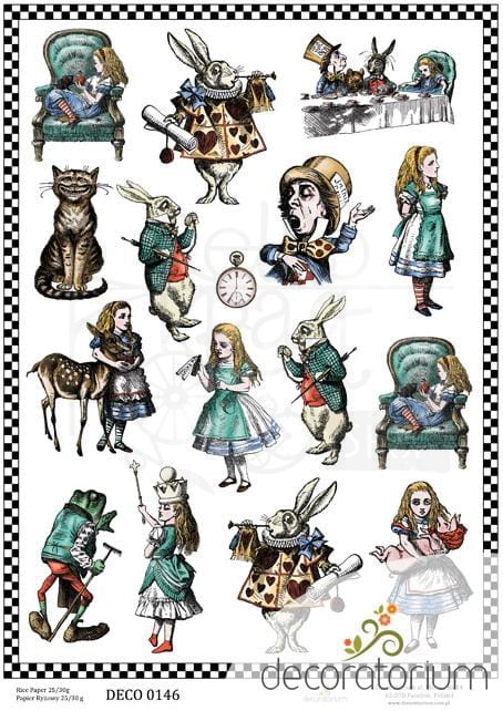 Papier ryżowy A4 Alicja w krainie czarów 2 0146 Decoratorium