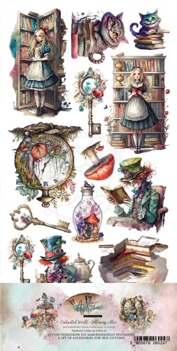 Zestaw papierów 15x30 elementy do wycinania Enchanted World - Following Alice AA-EWFA-10 Alchemy of Art