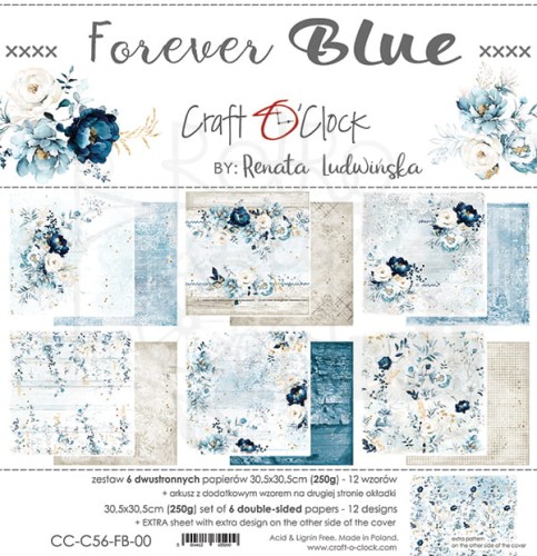 Zestaw papierów 30x30 Forever Blue CC-C56-FB-00 Craft O'Clock