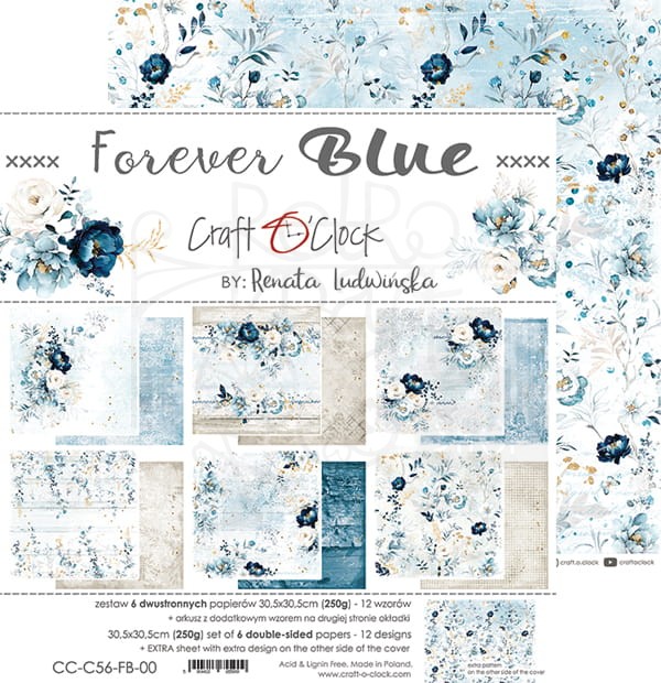 Zestaw papierów 30x30 Forever Blue CC-C56-FB-00 Craft O'Clock