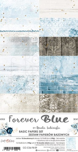 Zestaw papierów bazowych 15x30 Forever Blue CC-C56-FB-09 Craft O'Clock