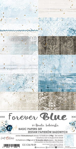 Zestaw papierów bazowych 15x30 Forever Blue CC-C56-FB-09 Craft O'Clock