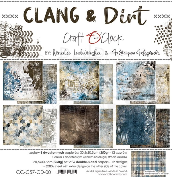 Zestaw papierów 30x30 Clang &amp; Dirt CC-C57-CD-00 Craft O'Clock