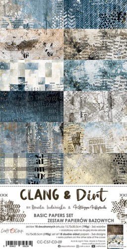 Zestaw papierów bazowych 15x30 Clang &amp; Dirt CC-C57-CD-09 Craft O'Clock