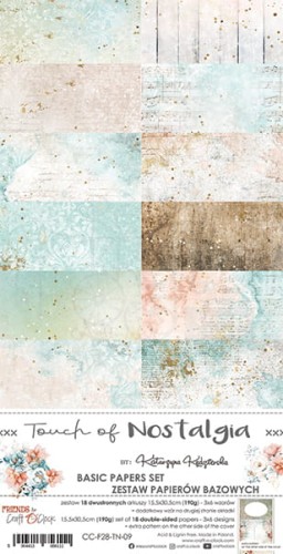 Zestaw papierów bazowych 15x30 Touch of Nostalgia CC-F28-TN-09 Craft O'Clock