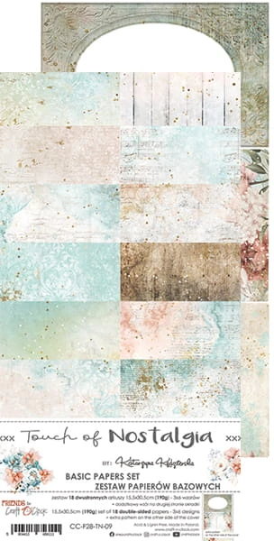Zestaw papierów bazowych 15x30 Touch of Nostalgia CC-F28-TN-09 Craft O'Clock