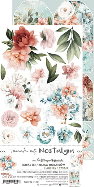 Zestaw dodatków 15x30 Touch of Nostalgia - Kwiaty CC-F28-TN-10 Craft O'Clock