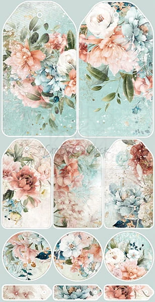 Zestaw dodatków 15x30 Touch of Nostalgia - Kwiaty CC-F28-TN-10 Craft O'Clock