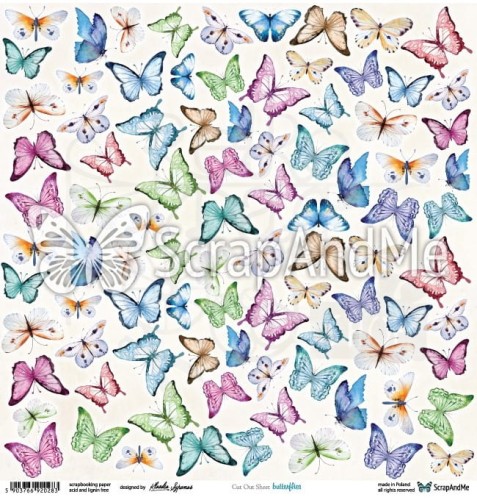 Papier 30x30 Butterflies elementy do wycinania B-1 ScrapAndMe