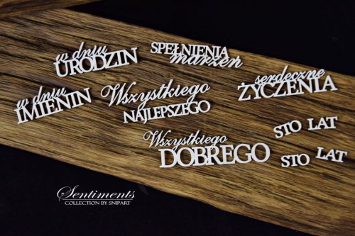 Tekturka Sentiments - Życzenia - zestaw na różne okazje 20048 Snipart
