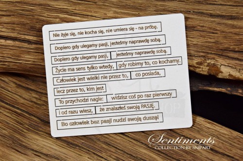 Tekturka Sentiments - Cytaty o pasji 25267 Snipart