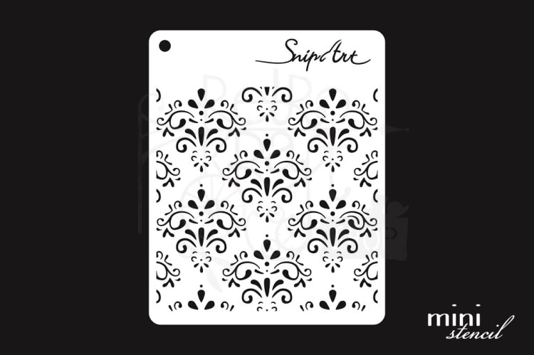 Maska szablon 8x10 Mini Stencil - Damask 2 - Maska 28429 Snipart