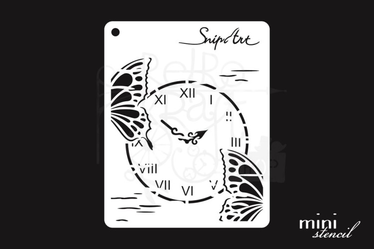 Maska szablon 8x10 Mini Stencil - Zegar - Maska 28410 Snipart