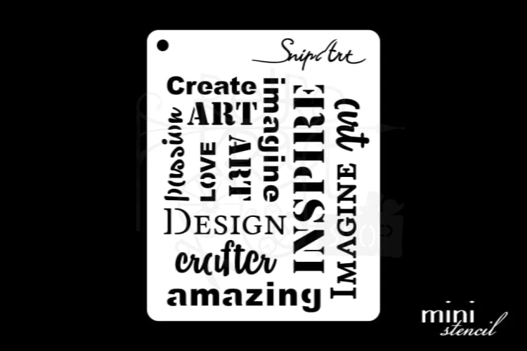 Maska szablon 8x10 Mini Stencil - Słowa 28471 Snipart
