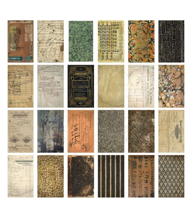 Ozdoby papierowe Idea-Ology Backdrops Double-Sided Cardstock Halloween 24szt TH94251 Tim Holtz