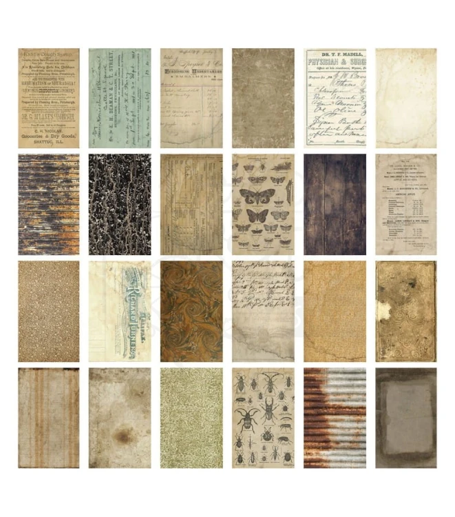 Ozdoby papierowe Idea-Ology Backdrops Double-Sided Cardstock Halloween 24szt TH94251 Tim Holtz
