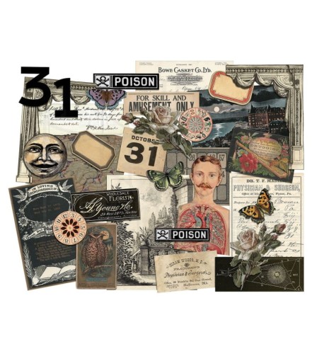 Ozdoby papierowe Idea-Ology Layers Halloween 32szt TH94264 Tim Holtz