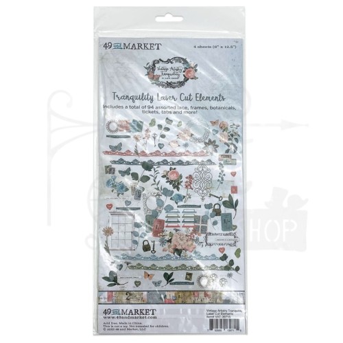 Zestaw Die cuts Vintage Artistry Tranquility Elements 94 elementy VAT39715 49 And Market