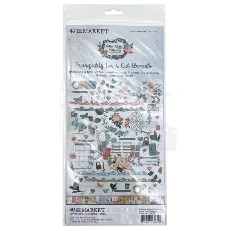 Zestaw Die cuts Vintage Artistry Tranquility Elements 94 elementy VAT39715 49 And Market