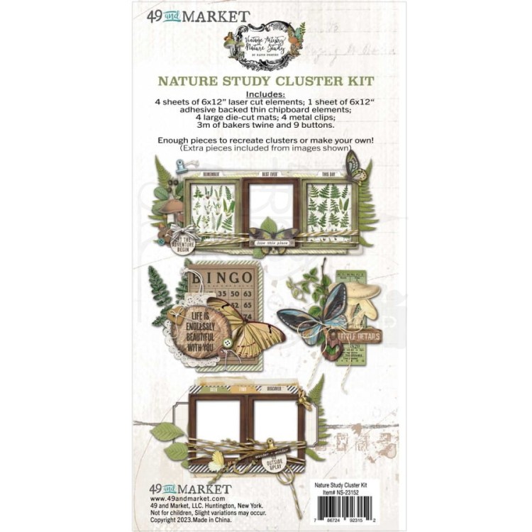 Zestaw Cluster Kit Vintage Artistry Nature Study NS23152 49 And Market