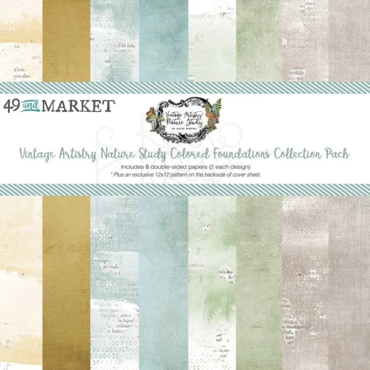 Zestaw papierów 30x30 Vintage Artistry Nature Study Foundations NS41664 49 And Market