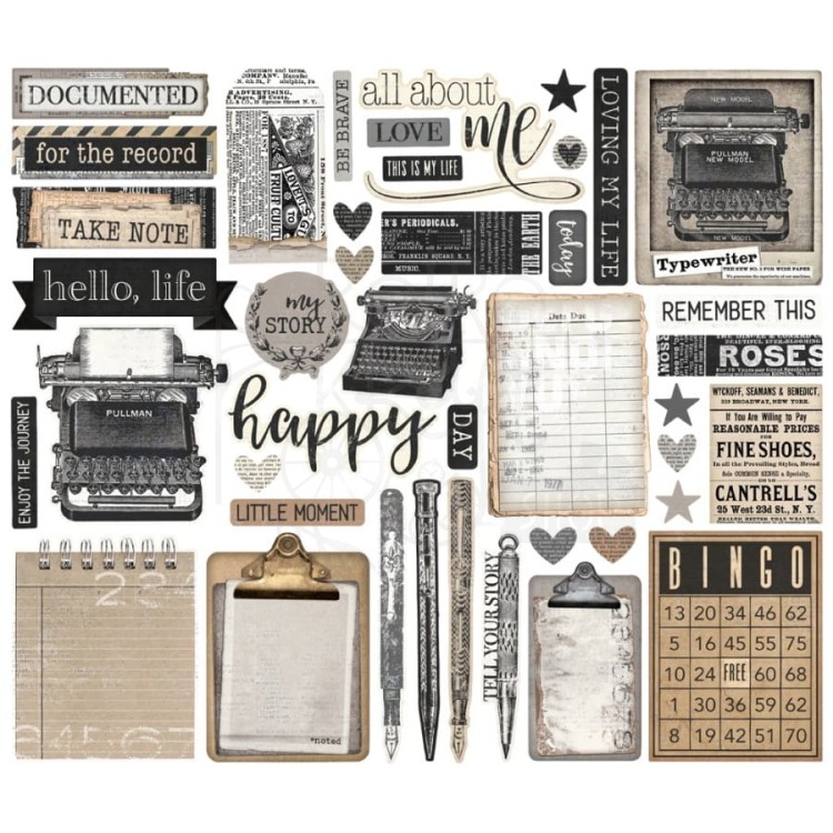 Ozdoby papierowe die-cuts Simple Vintage Essentials - Take Note Bits 42szt SVE20416 Simple Stories