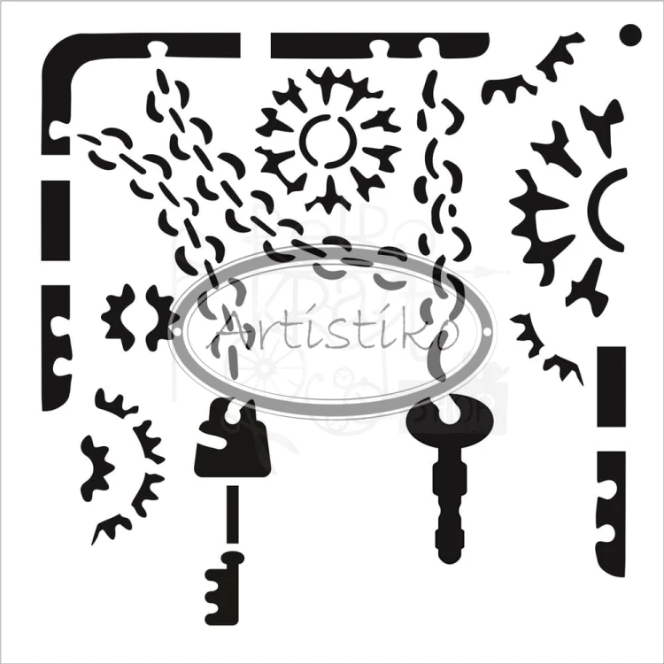 Szablon maska 15x15cm Steampunk - Artistiko