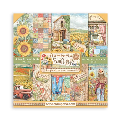 Zestaw papierow 20x20 Sunflower Art SBBS83 Stamperia