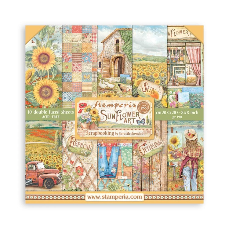 Zestaw papierow 20x20 Sunflower Art SBBS83 Stamperia