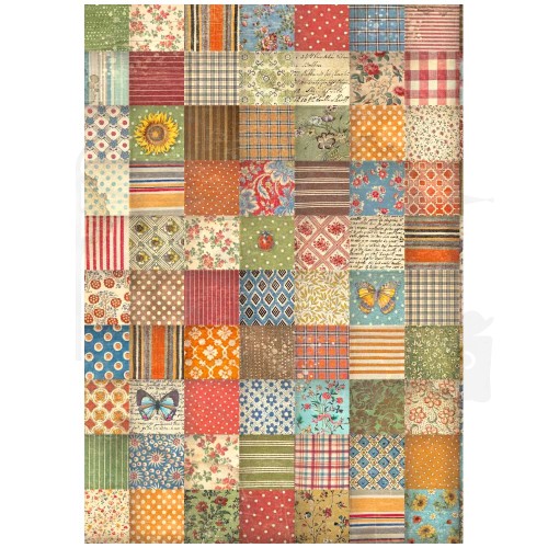 Papier ryżowy A4 Sunflower Art Patchwork DFSA4772 Stamperia