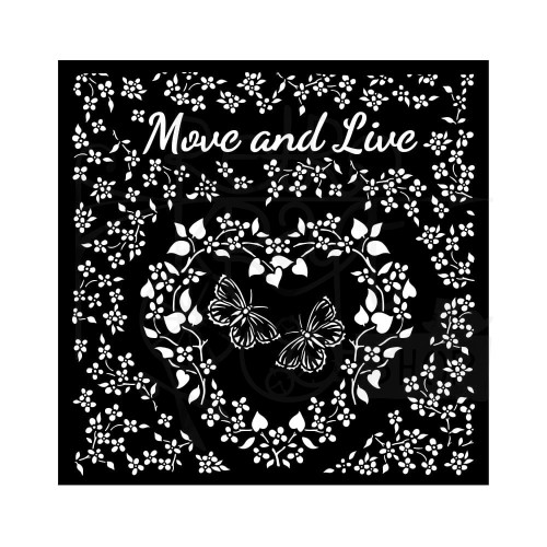 Szablon maska 18x18cm Sunflower Art Move and Live Heart Serce kwiatowe KSTDQ85 Stamperia