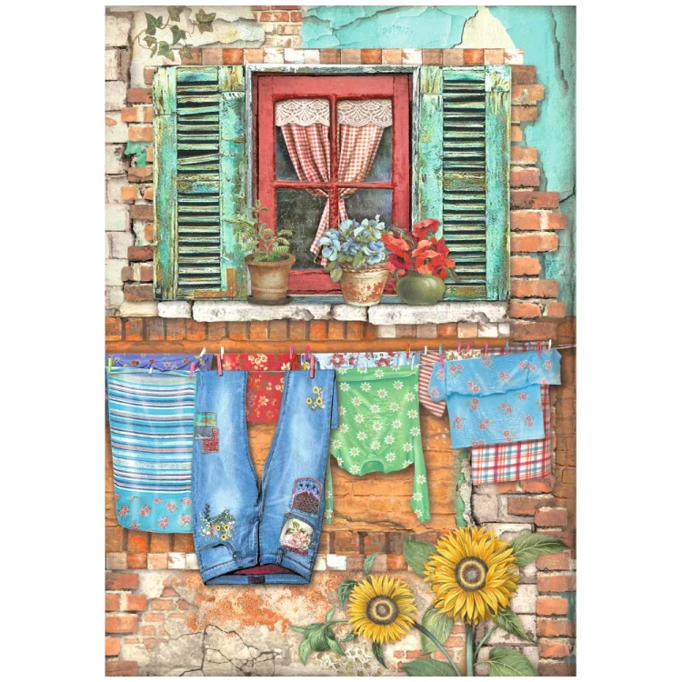 Papier ryżowy A4 Sunflower Art Window DFSA4768 Stamperia