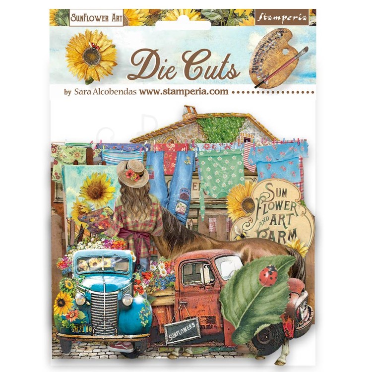 Ozdoby kształty tekturowe Die Cuts Sunflower Art DFLDC77 Stamperia