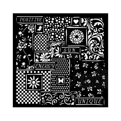 Szablon maska 18x18cm Sunflower Art Patchwork KSTDQ84 Stamperia