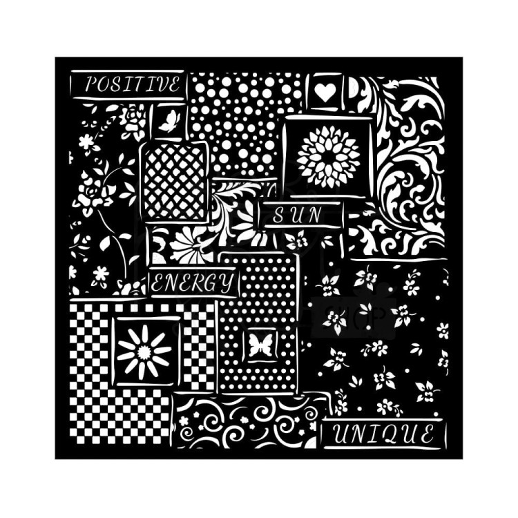 Szablon maska 18x18cm Sunflower Art Patchwork KSTDQ84 Stamperia