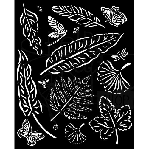 Szablon maska 20x25cm Sunflower Art Leaves Liście KSTD138 Stamperia